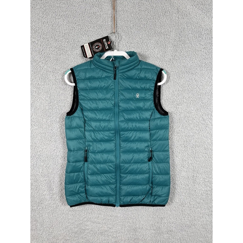 Little Donkey Andy Women's Teal Green Puffer Vest Size M Casual Outdoor Zip‎